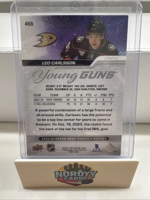 2023-24 Upper Deck Series 2 - Young Guns Leo Carlsson #468 (RC) back